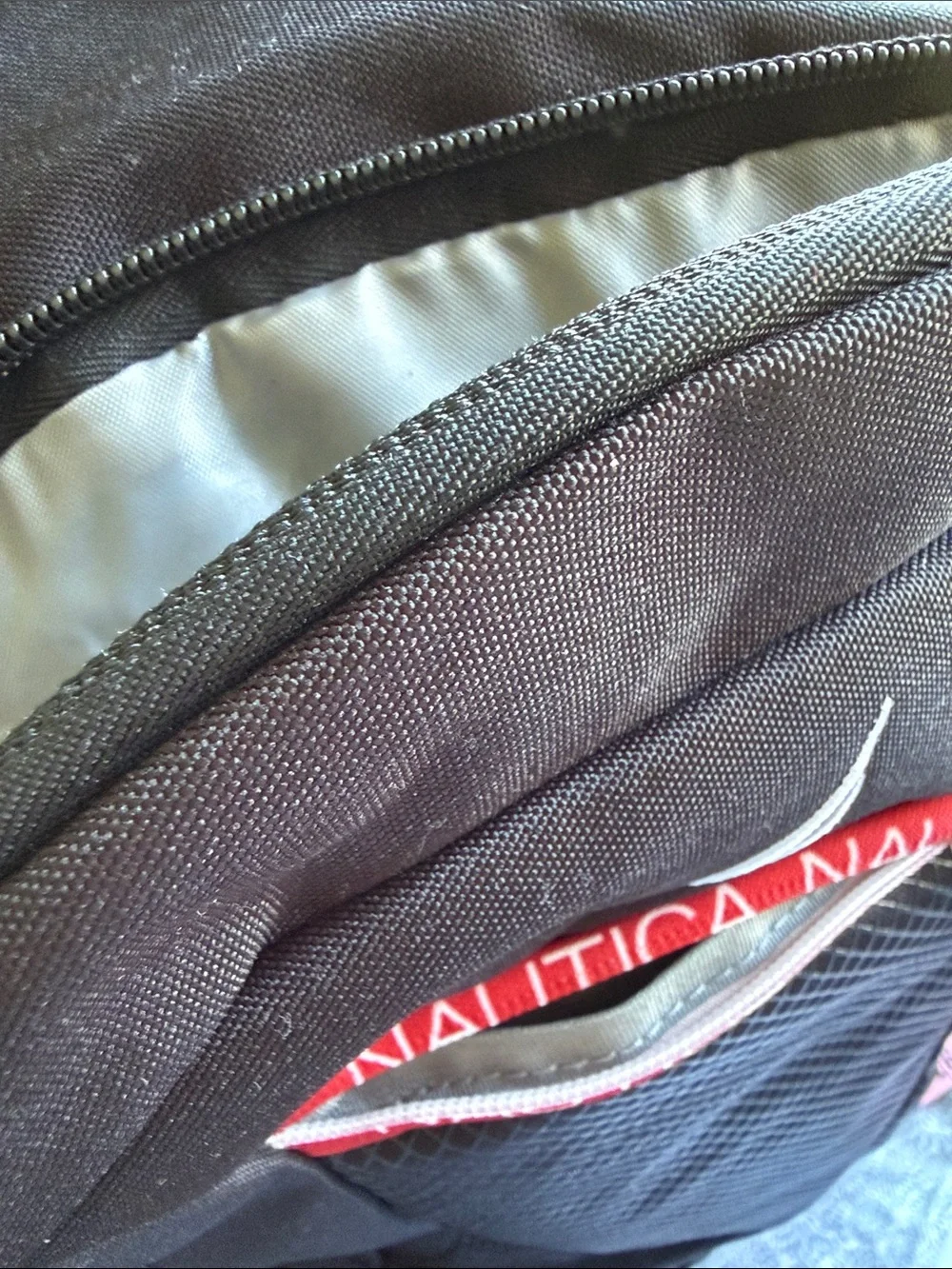 Nautica Black Backpack with Red Trim